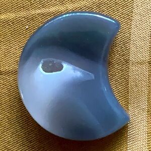 Druzy Grey Agate Crescent Moon 🌙